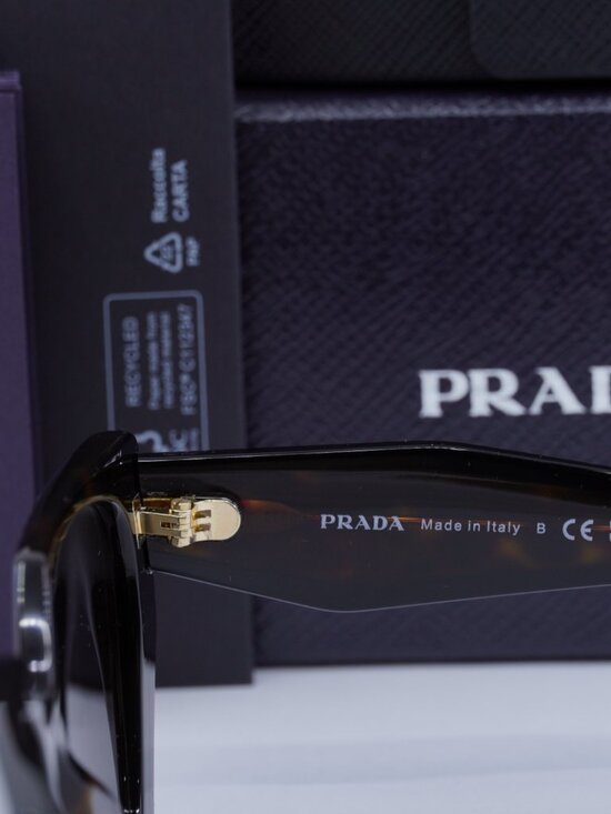 Prada PR15WS 24B40L Square Sunglasses – Dark Havana/Black\\Dark Grey main image 8